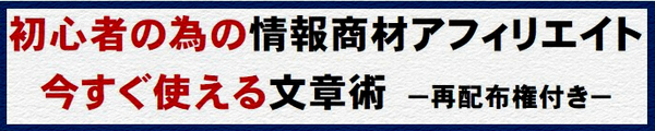 情報商材アフィリエイト初心者の為のアフィリエイト文書術　詳しいレポート内容の説明ページへ